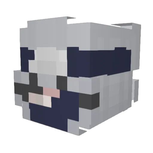 war_maget Minecraft avatar head, 3D render