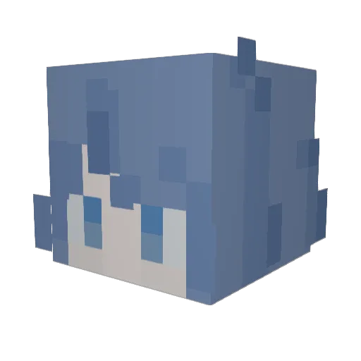 warabimo_chi Minecraft avatar head, 3D render