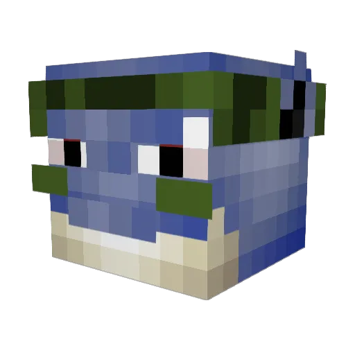 warangamer Minecraft avatar head, 3D render