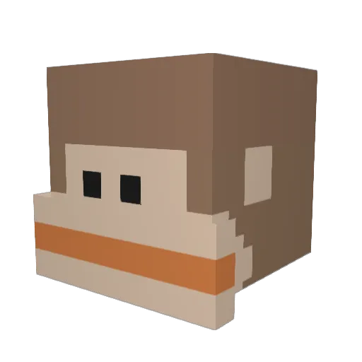 waranimo Minecraft avatar head, 3D render