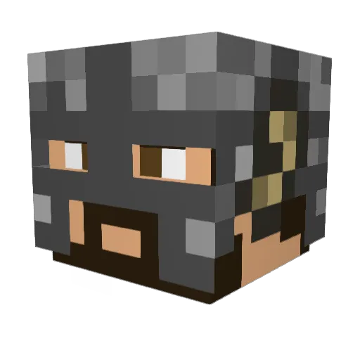 warayama Minecraft avatar head, 3D render