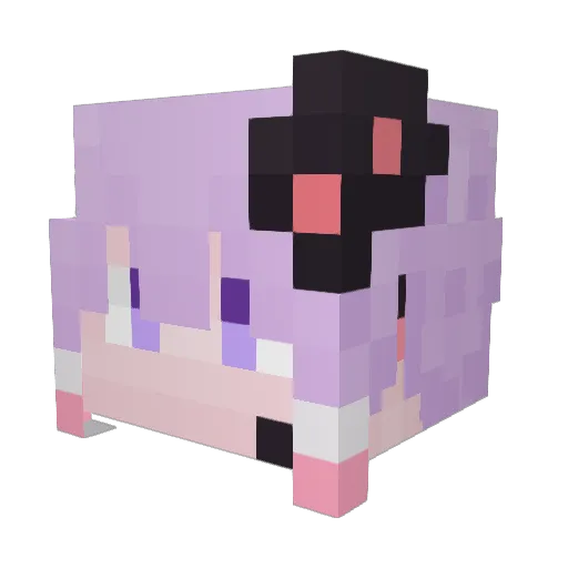 wari_bashi Minecraft avatar head, 3D render