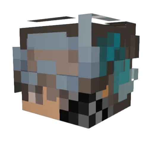 warlockmane Minecraft avatar head, 3D render