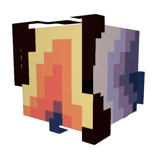 warmlightblood Minecraft avatar head, 3D render