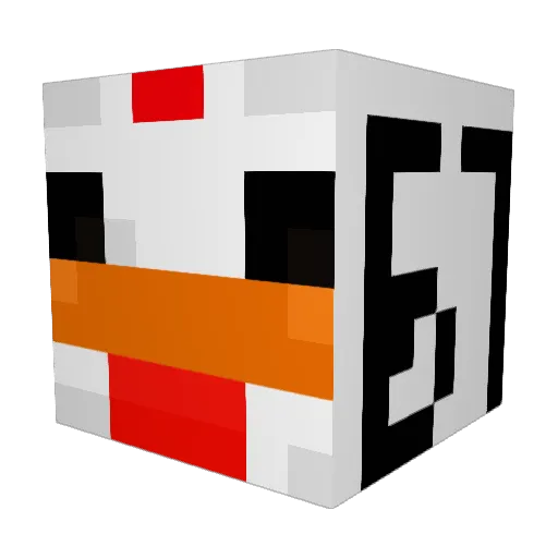 warnedt Minecraft avatar head, 3D render