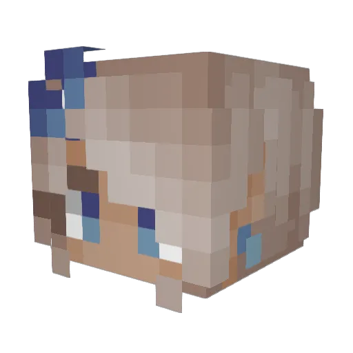 warriorgir Minecraft avatar head, 3D render