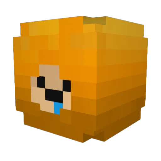 warst Minecraft avatar head, 3D render
