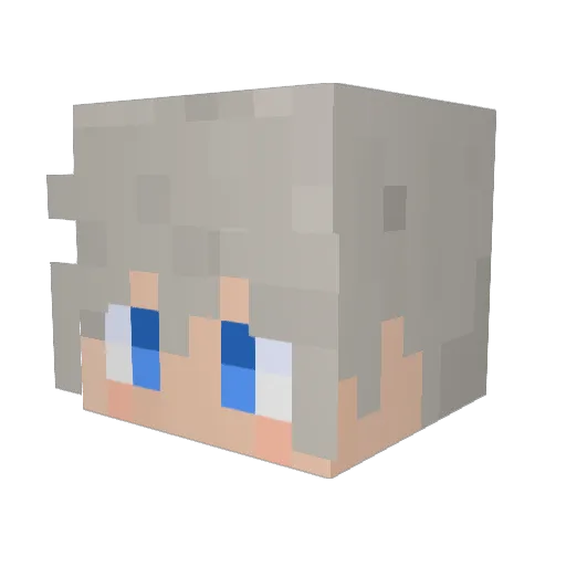wasure_ Minecraft avatar head, 3D render