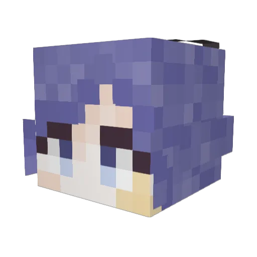wata35P Minecraft avatar head, 3D render