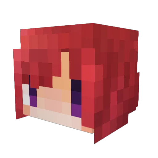 wata_t Minecraft avatar head, 3D render