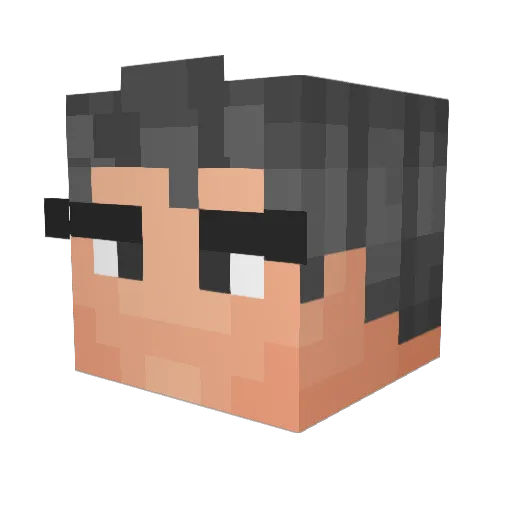 watashe Minecraft avatar head, 3D render