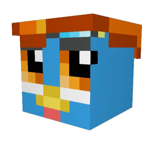 watchamecallit Minecraft avatar head, 3D render