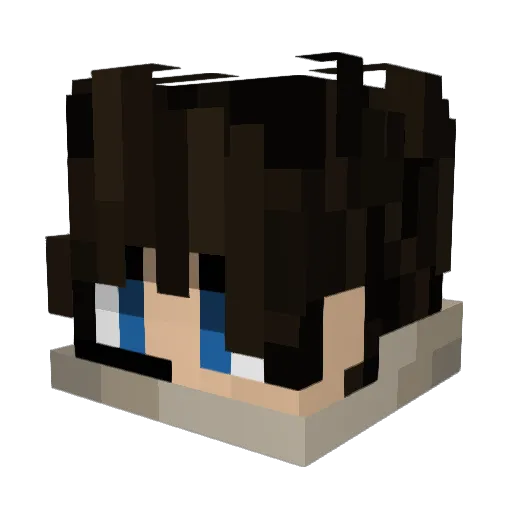 watefab Minecraft avatar head, 3D render