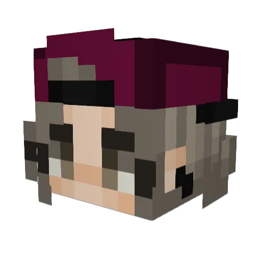 water_map Minecraft avatar head, 3D render