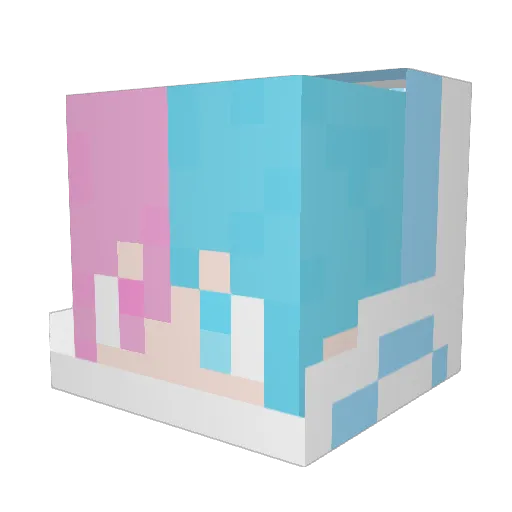 wateraks Minecraft avatar head, 3D render