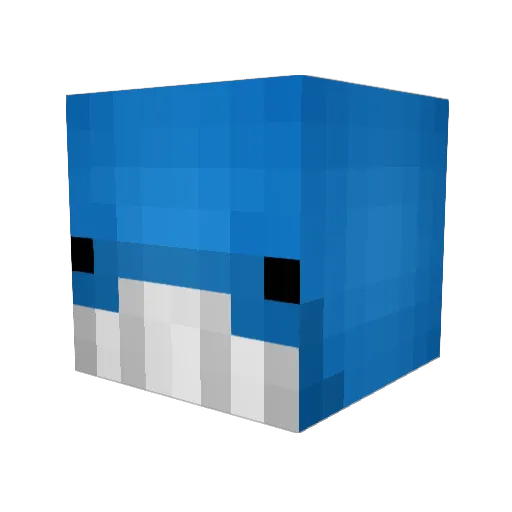 waterfan Minecraft avatar head, 3D render