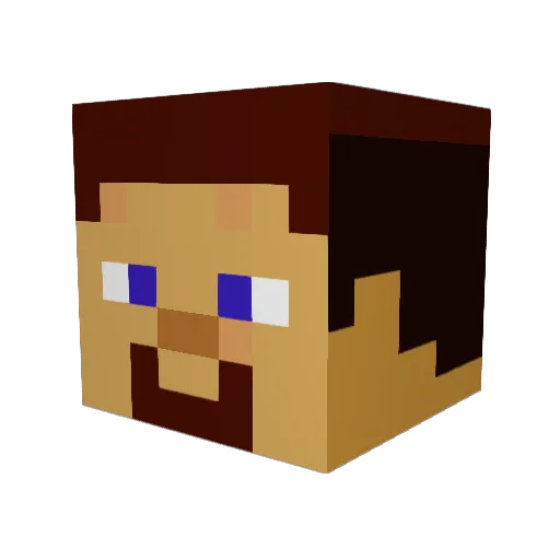 waterfrom2019 Minecraft avatar head, 3D render