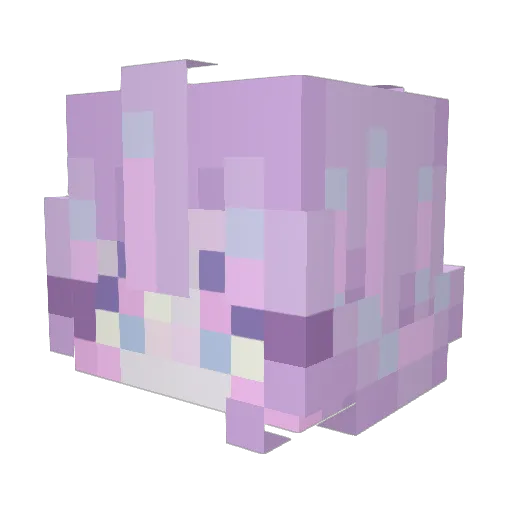 waterqy Minecraft avatar head, 3D render