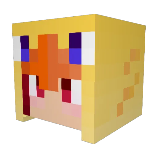 watuki Minecraft avatar head, 3D render