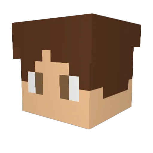 waughs Minecraft avatar head, 3D render