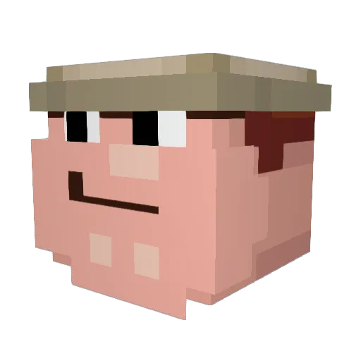 wavyalj Minecraft avatar head, 3D render