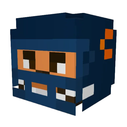 wavybot1 Minecraft avatar head, 3D render