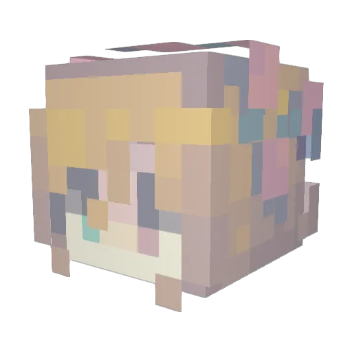 wawawao Minecraft avatar head, 3D render