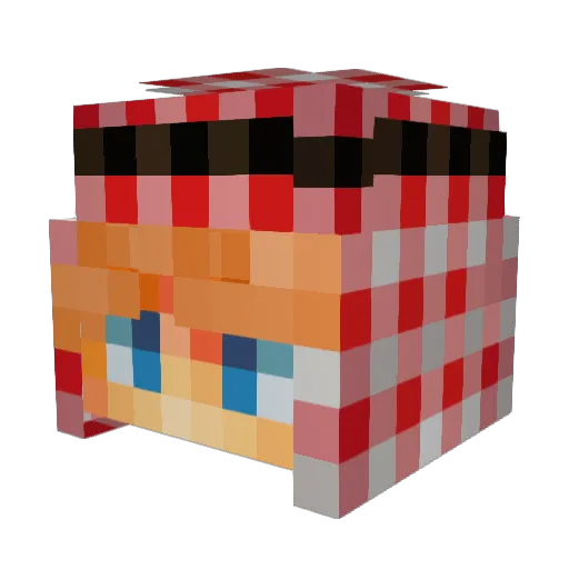 wbench Minecraft avatar head, 3D render