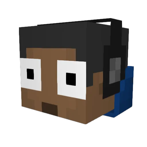 wbottle Minecraft avatar head, 3D render
