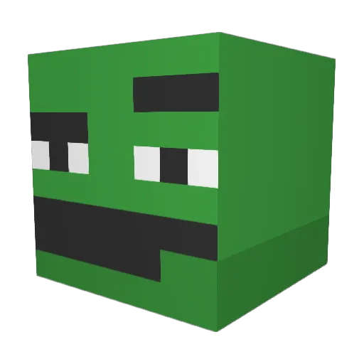 wc0f Minecraft avatar head, 3D render