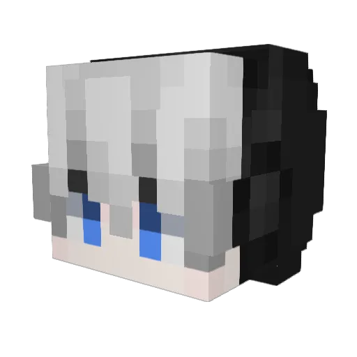 we1lkE Minecraft avatar head, 3D render