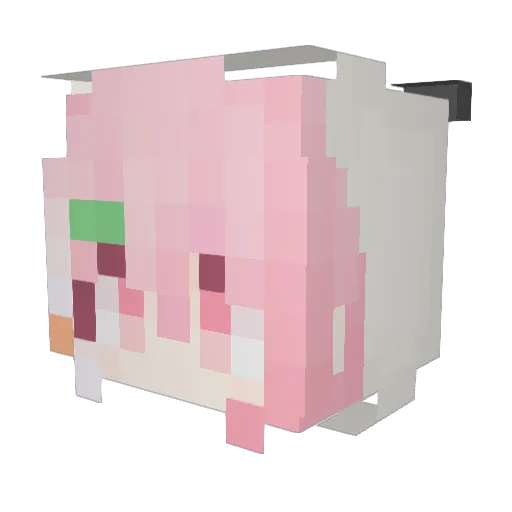 we_hua Minecraft avatar head, 3D render