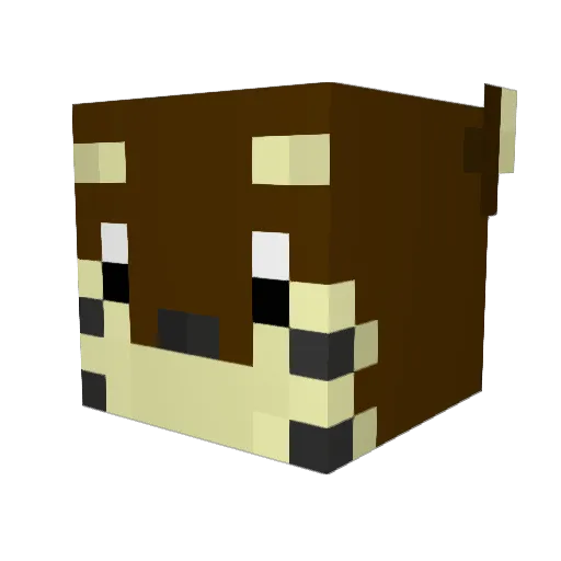weaselx Minecraft avatar head, 3D render