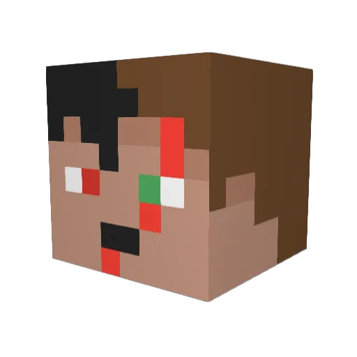 weaveulAxce Minecraft avatar head, 3D render