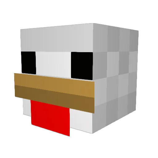 webbchicken Minecraft avatar head, 3D render