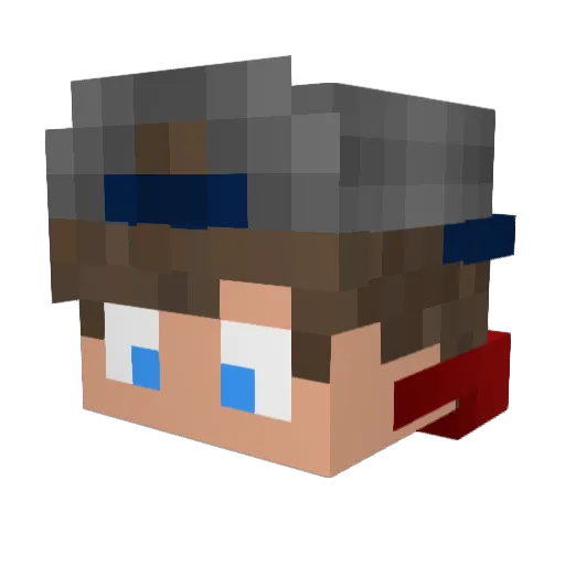 weberito Minecraft avatar head, 3D render