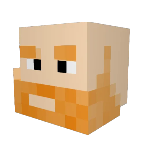 webkingroy Minecraft avatar head, 3D render