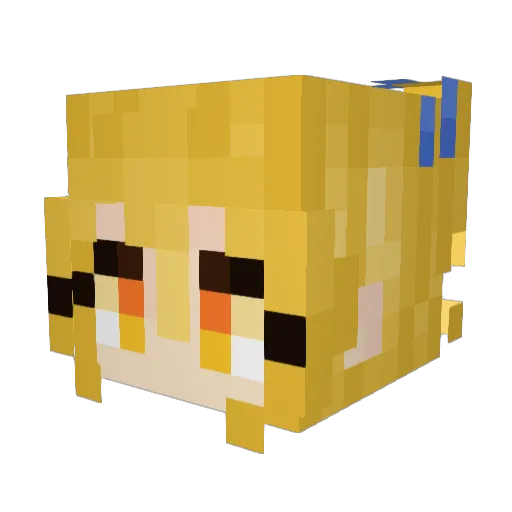 weboka Minecraft avatar head, 3D render
