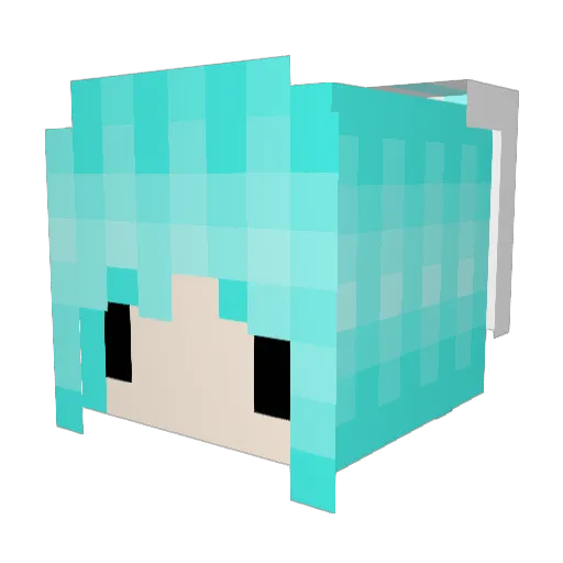 weeaboobie Minecraft avatar head, 3D render