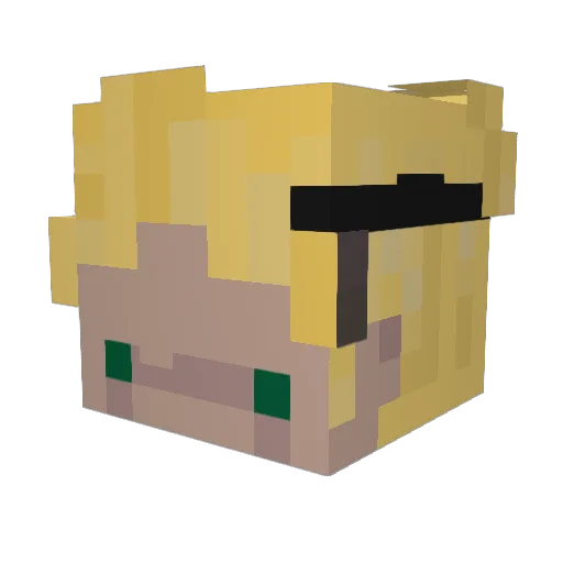 weeeeeeeeeeam Minecraft avatar head, 3D render