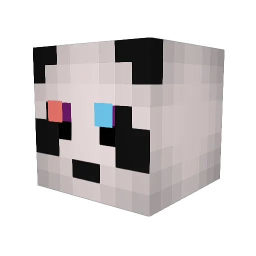 weeeewooooPANDA Minecraft avatar head, 3D render