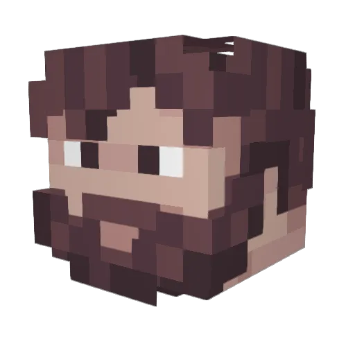 weirdb3ard Minecraft avatar head, 3D render