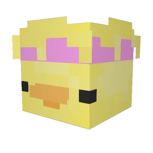 welcomesss Minecraft avatar head, 3D render