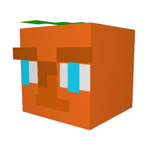 welovedomer Minecraft avatar head, 3D render