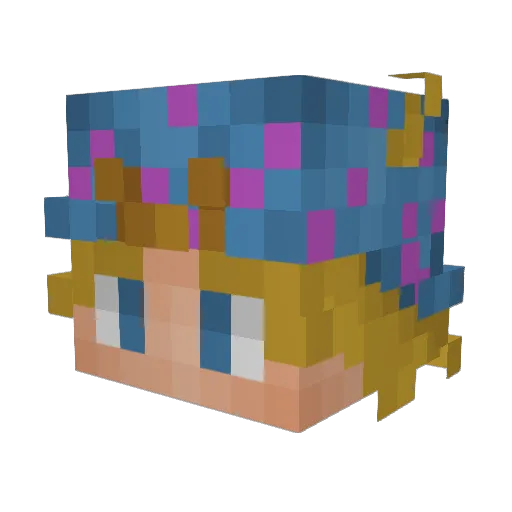 welsou Minecraft avatar head, 3D render