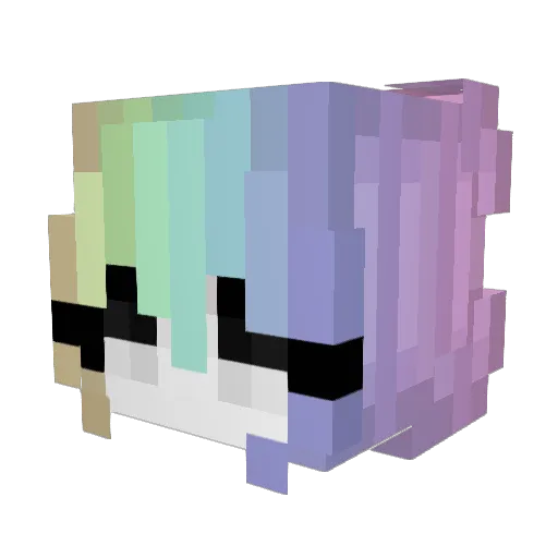 welxome Minecraft avatar head, 3D render