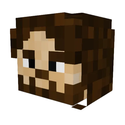 wemen Minecraft avatar head, 3D render