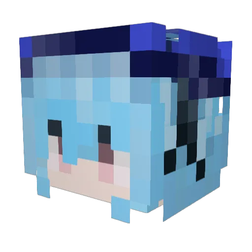 wen_xin_ Minecraft avatar head, 3D render