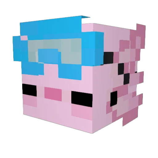 wen_yi Minecraft avatar head, 3D render