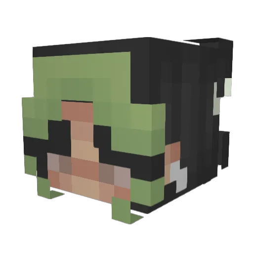 wendybandito Minecraft avatar head, 3D render